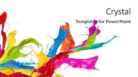  Presentation with shape - Theme having colorful - colored splashes in abstract shape background and a white colored foreground