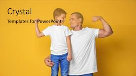  Presentation with occasion color india festival - Colorful slide deck enhanced with colorful - dad and his son showing backdrop and a gold colored foreground