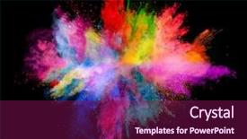  Presentation with explosion - Cool new PPT theme with colorful - explosion of colored powder backdrop and a violet colored foreground