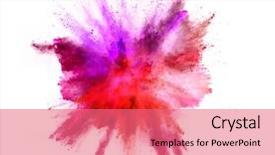  Presentation with coloured - Slide set enhanced with colorful - explosion of coloured powder isolated background and a coral colored foreground