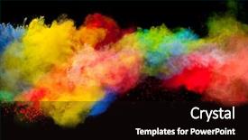  Presentation with freeze - Beautiful PPT theme featuring colorful - freeze motion of colored dust backdrop and a black colored foreground