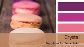  Presentation with old wood - Beautiful presentation design featuring colorful - french macaroons on an old backdrop and a coral colored foreground