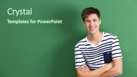  Presentation with teenage - Amazing theme having colorful - happy teenage boy in casual backdrop and a ocean colored foreground