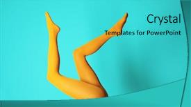  Presentation with color - Cool new theme with colorful - legs of beautiful young woman backdrop and a cyan colored foreground