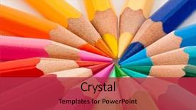  Presentation with different - Theme featuring colorful - many different colored pencils background and a red colored foreground