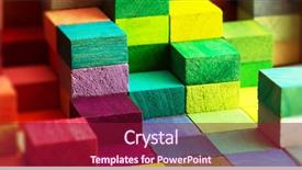  Presentation with blocks - Presentation theme with colorful - spectrum of stacked multi-colored wooden background and a violet colored foreground