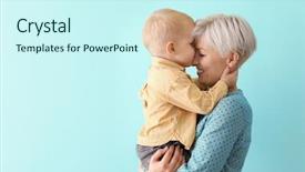  Presentation with baby color - Presentation theme consisting of colorful - young mother holding her baby background and a cool aqua colored foreground