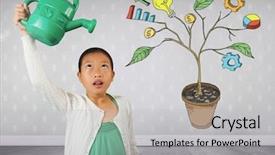  Presentation with turkish restaurant business plan - Slides consisting of colorful 3d pie chart - digital composite of girl holding background and a light gray colored foreground