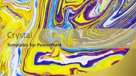  Presentation with fluid - Presentation theme consisting of colorful-abstract-acrylic-painting-natural background and a yellow colored foreground
