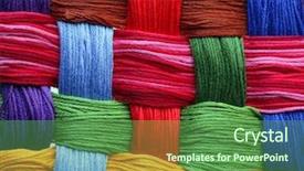  Presentation with embroidery - Amazing slide set having colorful abstract background made by embroidery threads backdrop and a ocean colored foreground