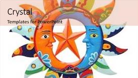  Presentation with moon - Presentation with colorful abstract sun and moon background and a coral colored foreground