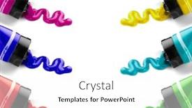  Presentation with paint art - Slide deck featuring colorful-acrylic-paint-palette-isolated background and a white colored foreground