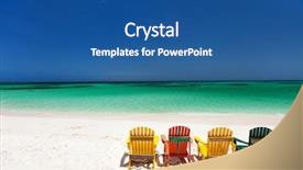  Presentation with caribbean - Colorful PPT layouts enhanced with colorful adirondack wooden chairs backdrop and a ocean colored foreground