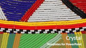  Presentation with african tribe - PPT theme consisting of colorful african beads used background and a shamrock green colored foreground