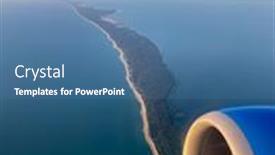  Presentation with water turbine - Slides consisting of colorful-airplane-turbine-in-flight background and a teal colored foreground