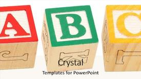  Presentation with alphabet - PPT theme with colorful alphabet blocks spelling background and a lemonade colored foreground