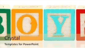  Presentation with kids alphabet - Slides enhanced with colorful alphabet blocks spelling background and a  colored foreground