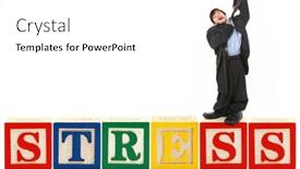  Presentation with stress - Beautiful presentation design featuring colorful-alphabet-blocks-spelling backdrop and a white colored foreground