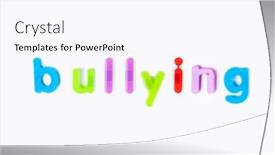  Presentation with bullying - Cool new slide set with colorful-alphabet-magnets-spell-bullying backdrop and a pink colored foreground