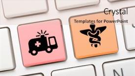  Presentation with ambulance - Amazing presentation having colorful ambulance key on keyboard backdrop and a  colored foreground