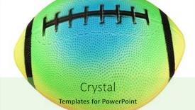  Presentation with american football - PPT theme having colorful-american-football-ball-isolated background and a seafoam green colored foreground