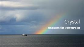  Presentation with atlantic - Slide deck consisting of colorful-and-dramatic-rainbow-over background and a seafoam green colored foreground