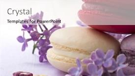  Presentation with colorful - Slide set featuring colorful-and-tasteful-macaroons background and a sky blue colored foreground