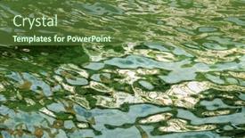  Presentation with ripples - Presentation theme having colorful-and-vivid-green-water background and a tawny brown colored foreground