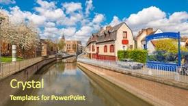  Presentation with cooperative culture building - Beautiful slide set featuring colorful apartment building in amiens backdrop and a  colored foreground