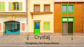  Presentation with paris france - Theme consisting of colorful apartment building in amiens background and a coral colored foreground