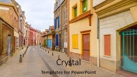  Presentation with notre dame de paris france - Slides with colorful apartment building in amiens background and a coral colored foreground