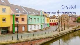  Presentation with paris france - Colorful theme enhanced with colorful apartment building in amiens backdrop and a sky blue colored foreground