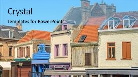  Presentation with paris france war - Cool new PPT layouts with colorful apartment building in amiens backdrop and a  colored foreground