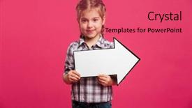  Presentation with save girl child - Cool new PPT layouts with colorful arrows - image of smiling little girl backdrop and a  colored foreground