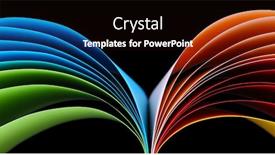  Presentation with black art - Slide set having colorful art paper on black background and a wine colored foreground