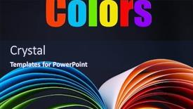  Presentation with black art - Beautiful PPT layouts featuring printing press set samples - colorful art paper on black backdrop and a navy blue colored foreground