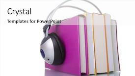  Presentation with audio book - Amazing PPT layouts having colorful audio book concept backdrop and a white colored foreground