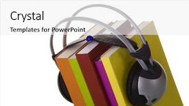  Presentation with audio book - PPT theme having colorful audio book concept background and a  colored foreground