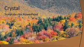  Presentation with silhoutte married couples on the mountain - Slide deck enhanced with colorful autumn foliage in white background and a  colored foreground