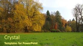  Presentation with rural - PPT theme having colorful-autumn-forest-beautiful-rural background and a tawny brown colored foreground