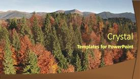  Presentation with green foliage - Presentation consisting of colorful-autumn-leaf-mountain-forest background and a tawny brown colored foreground