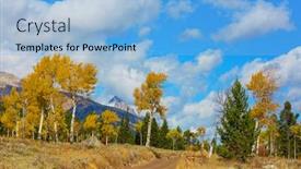  Presentation with forest road - Slides consisting of colorful-autumn-scene-on-countryside background and a light blue colored foreground