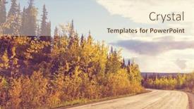 Presentation with forest road - Presentation design having colorful-autumn-scene-on-countryside background and a lemonade colored foreground
