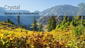  Presentation with season - PPT theme with colorful-autumn-season-in-mountains background and a  colored foreground