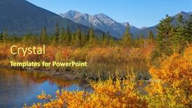  Presentation with banff national park - Cool new slide set with colorful-autumn-trees-and-plants backdrop and a tawny brown colored foreground