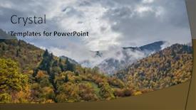  Presentation with woods - Slide set having colorful-autumn-trees-in-evergreen background and a  colored foreground