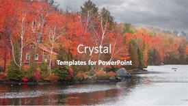  Presentation with rural - PPT theme having colorful-autumn-trees background and a tawny brown colored foreground