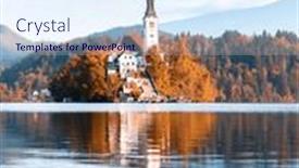  Presentation with pilgrimage - Theme enhanced with colorful-autumn-view-of-bled background and a sky blue colored foreground