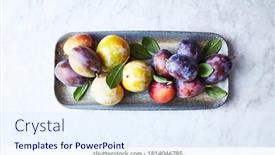  Presentation with ceramic - Presentation design with colorful-autumnal-plums background and a sky blue colored foreground