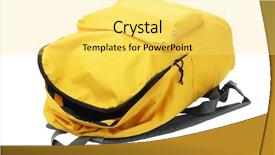  Presentation with backpack - Amazing slides having colorful back school - open yellow backpack lying backdrop and a yellow colored foreground